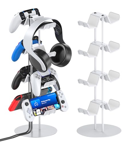 Kytok-Gamer-Gifts-Headset-Stand-4-Tiers-with-Cable-Organizer-Controller-Stand-Compatible-with-PS5XboxNintendo-SwitchPS-PortalPS4-Headset-Holder-Controller-Holder Kytok Gamer Gifts, Headset Stand 4 Tiers with Cable Organizer, Controller Stand Compatible with PS5/Xbox/Nintendo Switch/PS Portal/PS4, Headset Holder & Controller Holder - Image 1