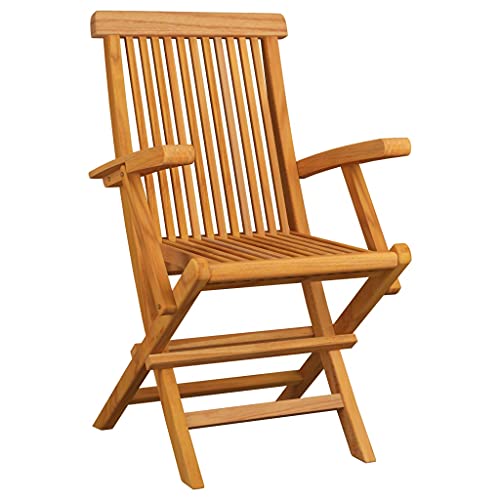Chaises de jardin pliantes en teck et coussins pour repas en terrasse