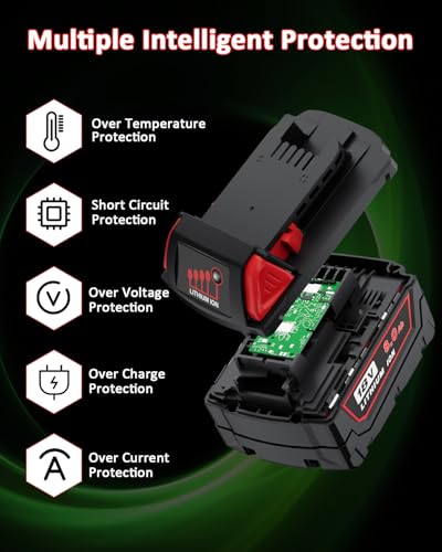 Image of 4Pack 18V 8.0Ah Replacement for Milwaukee M-18 Battery