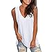 IMJONO Débardeur Femme Été Col en v sans Manches Chemise Gilet Tops Casual Tunique Blouse Femme Sexy T-Shirts Couleur Unie Débardeur Ample Fitness Doux Confortables Hauts Femme Chic，,2019 Nouveau