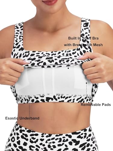 Image of Sunzel Square Neck Longline Sports Bra, Built-in Bra Crop Tank Top | Buttery Soft, Removable Pads, Light to Medium Support, Wide Straight Straps, Yoga, Pilates, Gym, Daily Wear