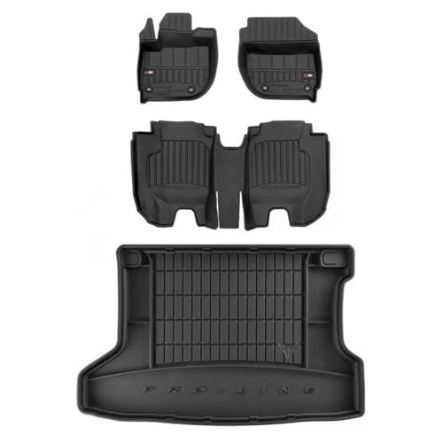 MOTOS Set di tappetini in gomma e tappetini per il bagagliaio per Honda HR-V II 2013-2021 Migliorare il comfort di viaggio con tappetino antiscivolo auto 3D- tappetini per tutte le stagioni auto, prot