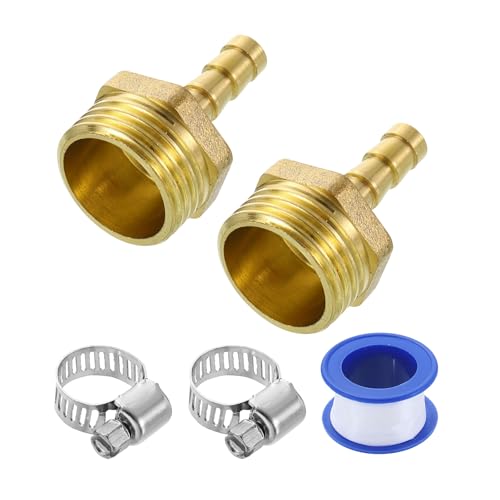 2 raccords barbe laiton 1/4" x G1/2 tuyau