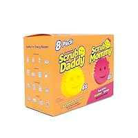 Scrub Daddy & Scrub Mommy 8 Pack - Multipurpose Cleaning Sponges - Soft in Warm Water, Firm in Cold Water for Tough Cleaning - Scratch Free, Odour Resistant, Ergonomic (8 Pack) [Warehouse]