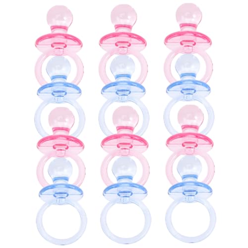 QUMIIRITY 24 Piezas Decoración colgante del mini chupete miniatura chico muy bebés revelar chupetes de plastico para shower juego de chupete para shower el plastico