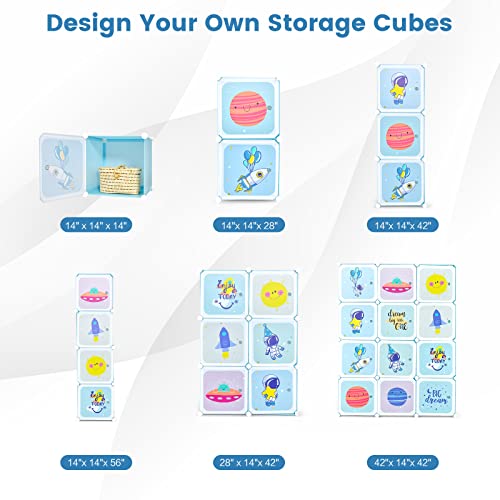 INFANS-Children-Wardrobe-Kid-Closet-Portable-Baby-Dresser-Cute-for-Kids-Bedroom-Nursery-Armoire-with-Doors-12-Cube-2-Hanging-Sections-Kid-Clothes-Storage-Organizer-Blue-12-Cubes INFANS Children Wardrobe Kid Closet Portable Baby Dresser Cute for Kids Bedroom Nursery Armoire with Doors 12 Cube 2 Hanging Sections Kid Clothes Storage Organizer Blue 12 Cubes