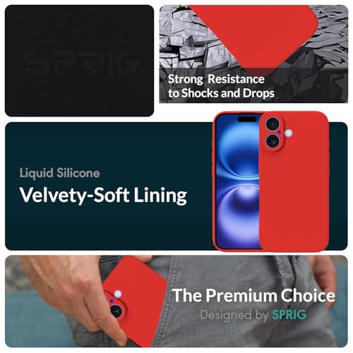 Image of SPRIG Compatible with iPhone 16 Premium FlexTone (TPU) Back Cover Drop Tested Shock Proof Mobile Case for Men, Women, Boys and Girls with Camera Protection (Red)
