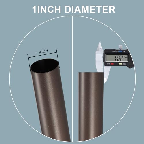 Lwiiom Dark Bronze Double Curtain Rods 72 to 144 Inches (6-12 Feet),1-Inches Front and 5/8 Inches Back Adjustable End Cap Double Window Drapery Rod for Drapes and Curtains - Thumbnail 4