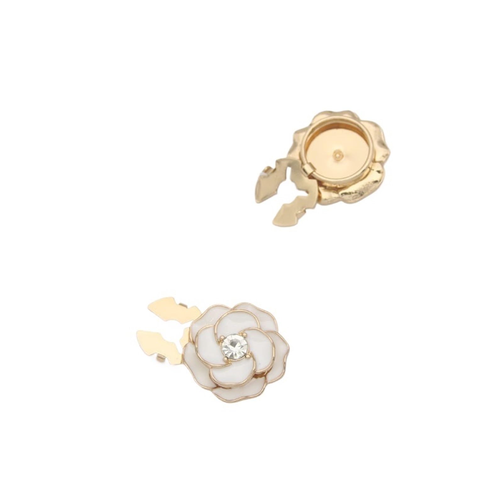 Gemelos de Camelia para Hombre, Elegantes Accesorios Informales de Negocios para Hacer tú Mismo (Blancos)