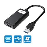 USB to HDMI, USB 3.0 to HDMI 1080P Video Cable Adapter with Audio Output for HDTV Monitor, Support Windows XP / 10/8.1/8 / 7 Computer Laptop [ NO MAC/Linux/Vista/Chrome/Firestick]