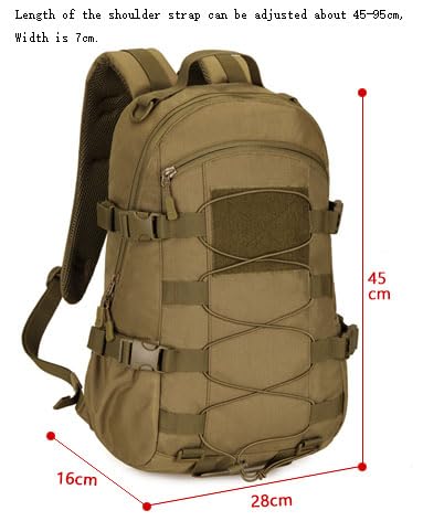 YFNT Tactical Backpack Molle School Bag Military School Bag Daypack Waterproof Backpack Trekking Backpack for Outdoor Sports Fitness Hiking, Bronze#3, M - Image 4