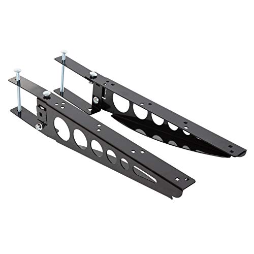 HECASA 1 Pair Universal Bumper Cargo Brackets Fit for RV 4 Square Bumper Mounting Cargo Carrier Box Generator Tray Support Arms Steel Powder Coated Black