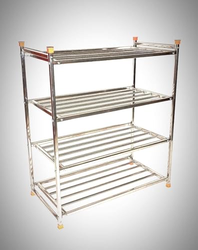 Image of Stainless Steel Shoe Rack, Multipurpose Rack, Multilayer (4 Shelves)