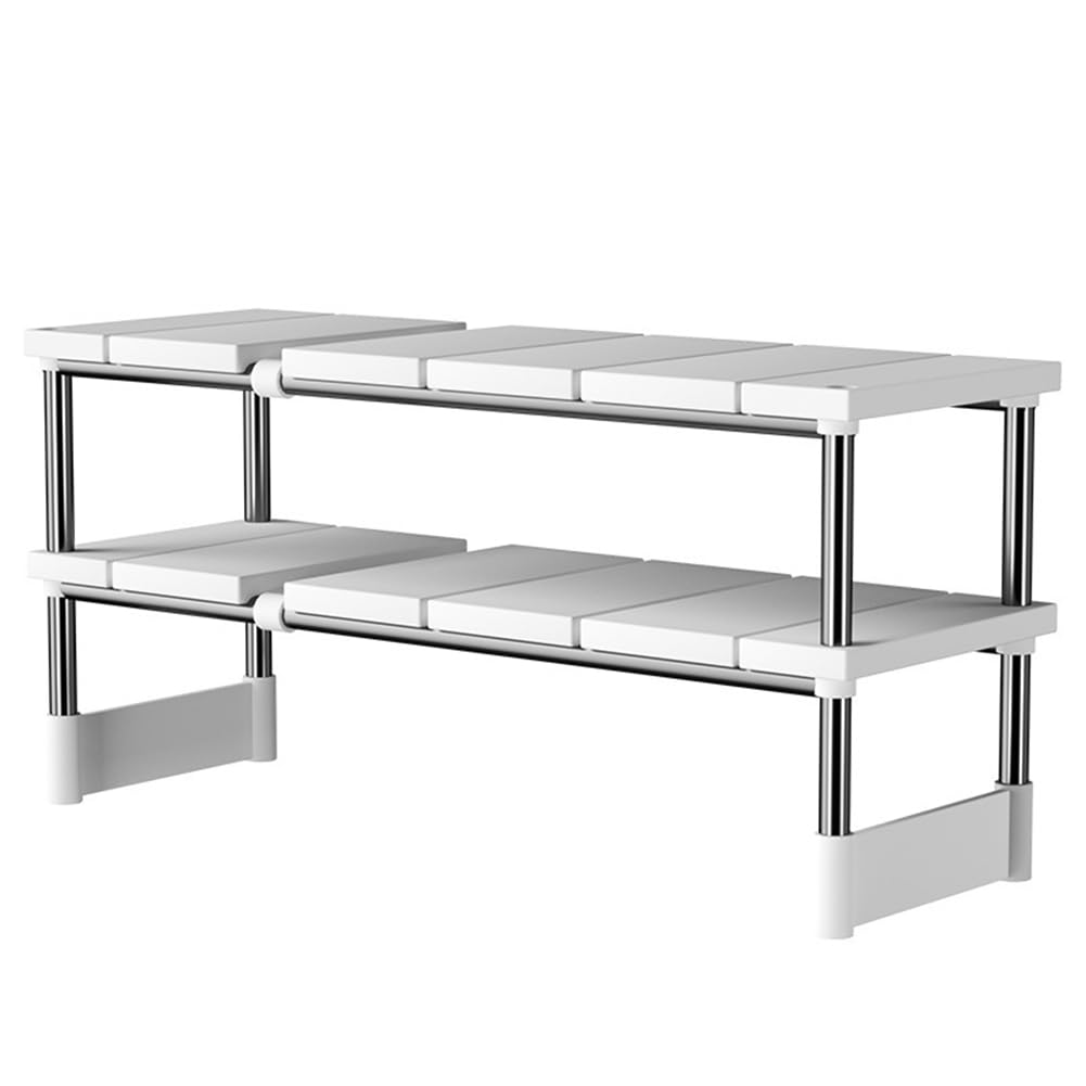 IJSDNVJNDX Closet Organizer Clothing Storage Rack Stackable Sink Holder Telescopic Layered Partition Shelves