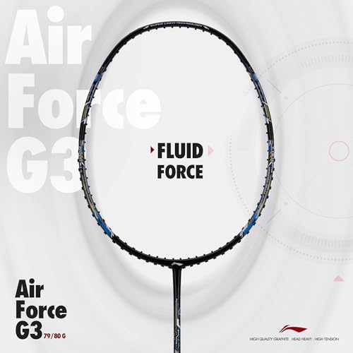 Image of Li-Ning Air Force G3 Badminton Racket with Full Cover | Max Tension : ≤30 lbs | Superlight Technology | Aerotec Beam | Dynamic Frame