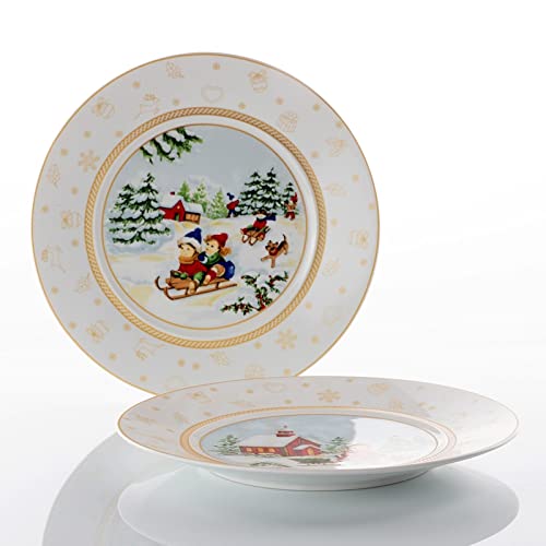 ZESTAW 6 SŁODKICH talerzy, 22 CM XMAS