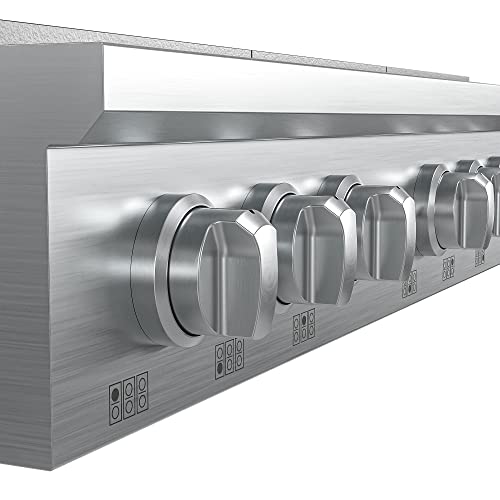 Koolmore Km-Hgrt36-Ss 36 Inch Natural Gas Range-Top With 6 Sealed Italian Burners, Stainless-Steel Stovetop Knobs, Edge Cast Iron Cooking Grates, Electronic Ignition, 36", Silver #TOP6