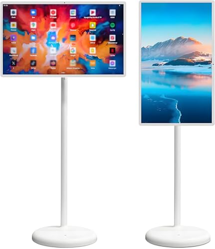 Drmoxin Smart TV Portátil Inteligente De 21.5 Pulgadas con Pantalla Táctil 1080p, 4 GB De Ram + 64 GB De Almacenamiento, Batería De 6000 Mah Y Sistem.a Operativo Android 6+128G