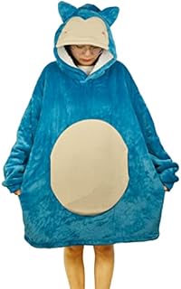 Oversized Blanket Hoodie for Adults Women Men Sherpa Fleece Thick Warm Hoodie with Giant Pocket Snorlax Cozy Giant Wearable Hoodie Blanket