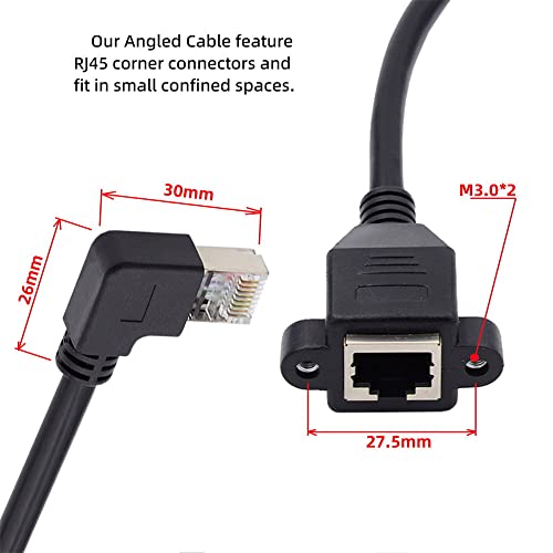 Cable de extensión Ethernet CAT6 RJ45 macho a hembra 0.3 m miniatura 3