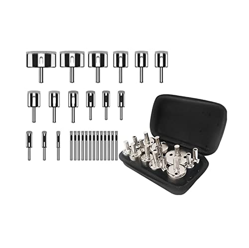 Ensemble de forets enduits de Diamant 10/15/28 pièces Kit de scie Cloche Accessoires d'outils à Main for Verre marbre Granit Pierre carrelage Coupe en céramique (Color : A, Size : 29 Pcs Set)