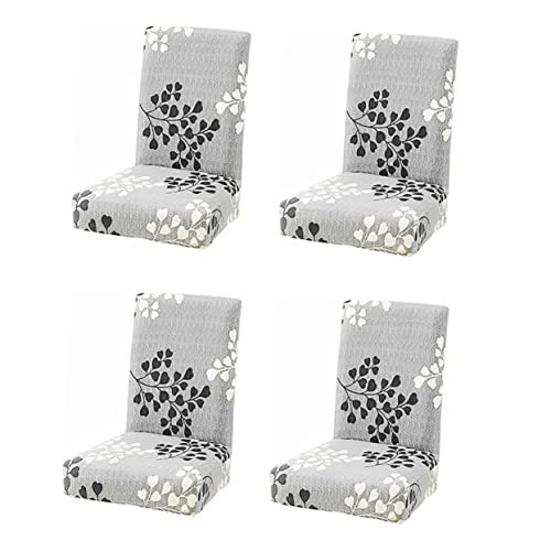 Besportble 4Pcs Dining Chair Cover Wedding Decoration Gray Chair Covers Grey Decor Dining Chair Slipcovers Full Cover Chair Covers Dining Chair Covers Chair Slipcover Decor Home Chair Cover #TOP13