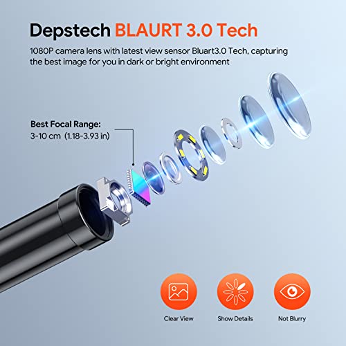Depstech 5" Ips Screen Industrial Borescope, 0.25In Probe Endoscope Camera With Lights,1080P Inspection Camera With 16.5Ft Flexible Snake Cable, Ip67 Waterproof Sewer Camera, Drain Pipe Scope Camera #TOP1