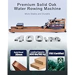 Water Rowing Machine for Home Use, Foldable Rower Machine with Dedicated Monitor & Bluetooth App, Upgraded Handle, Adjustable Footpad, Tablet Holder Water Rowing Machine - Image 2