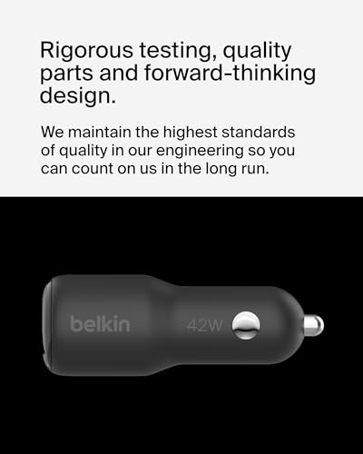 Belkin BoostCharge Dual Car Charger 42W w/Fast Charge USB-C 30W PPS & 12W USB-A Ports + USB-C to Lightning Cable for Apple iPhone 16, Pro, Pro Max, iPhone 15, & More - Black - image 7