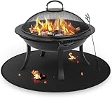 NAJILI Esterilla redonda para barbacoa, 60 x 60 cm, protección contra el calor, de silicona y tejido de vidrio, base ignífuga para brasero, jardín, balcón