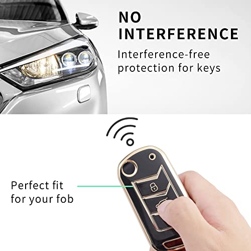 Image of keyzone TPU Key Cover combo compatible for Mahindra Thar, Bolero, Scorpio, XUV700, XUV400, XUV300, TUV300, Marazzo 3 button flip key (Gold TPU + Silver TPU)