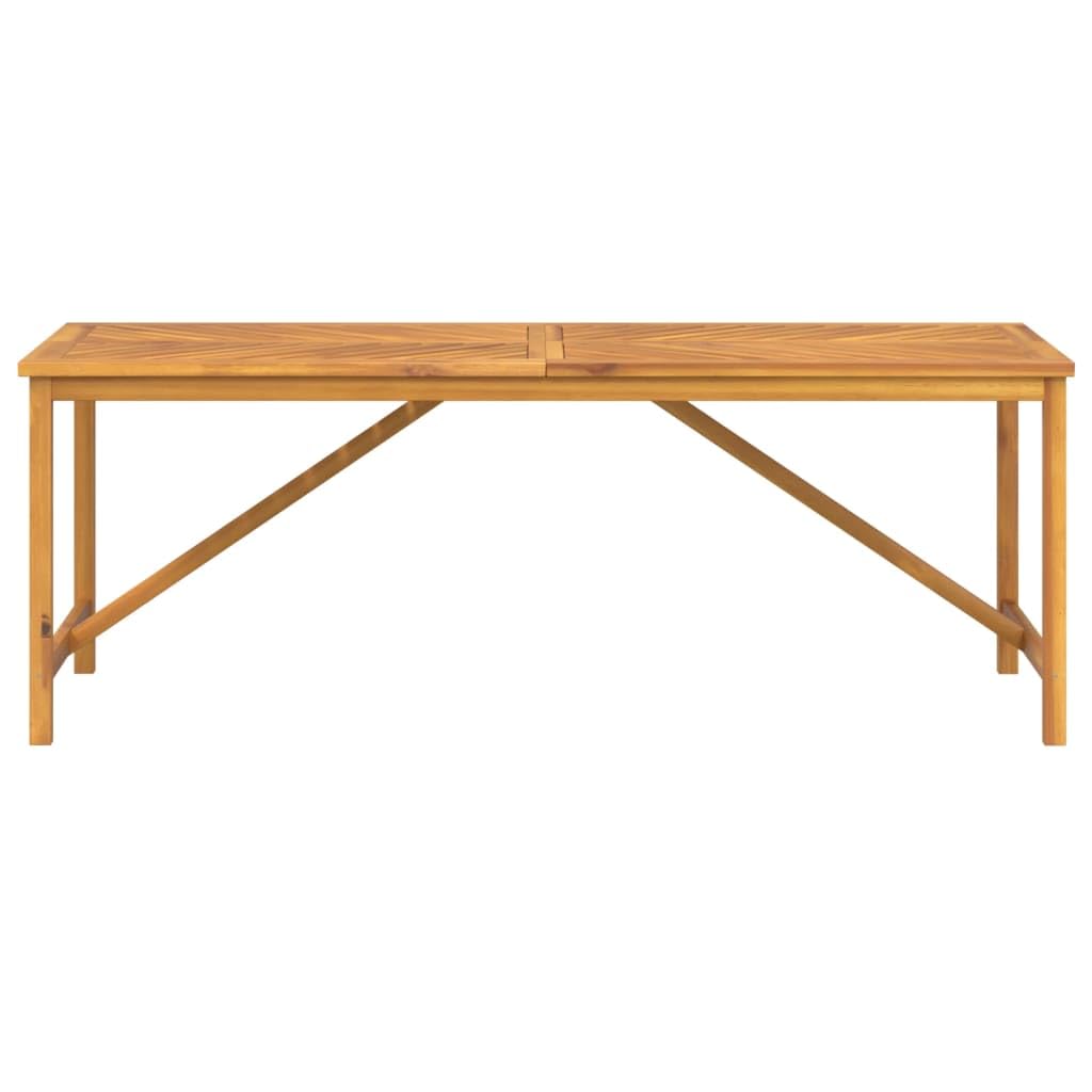 Stół ogrodowy w jodełkę, wzór w jodełkę, 200 x 90 x 74 cm, lite drewno akacjowe, stabilna rama drewniana, wytrzymały blat stołu do potraw i napojów, eleganckie wzornictwo z przekątną