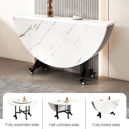 Mesa auxiliar plegable de hoja abatible con ruedas universales y pata de puerta móvil 8