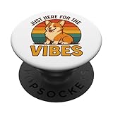 Photo Gallery divertente maglietta retrò corgi just here for the vibes dog lover popsockets popgrip adesivo Photo Gallery divertente maglietta retrò corgi just here for the vibes dog lover popsockets popgrip adesivo