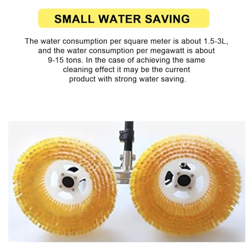 Generico Kit di Pulizia elettrica per Pannelli solari - Spazzola con Asta Estensibile alimentata ad Acqua per Pannelli solari, finestre e superfici Esterne - Strumento di Pulizia Ecologico per la Man