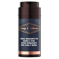 King C. Gillette Feuchtigkeitscreme für Herren und Bart, Pflege für Herren, mit Vitamin B, 1 Packung mit 100 ml, ideal für Herren-Bart-Set, Geschenkidee für Herren