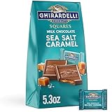 GHIRARDELLI Milk Chocolate Sea Salt Caramel SQUARES, 5.3 oz Bag Premium Milk...