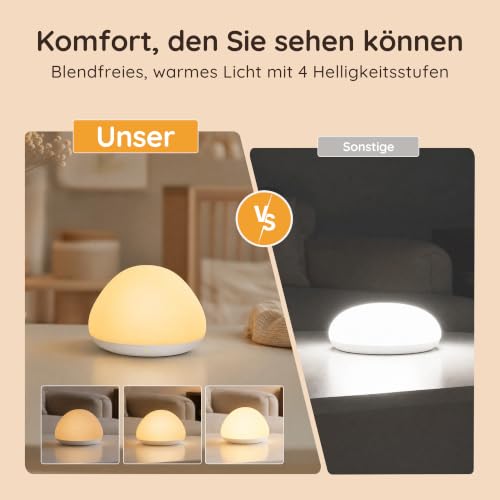 sympa Nachtlicht Baby mit 4 Helligkeitsstufen & Weichem Silikon – Ansicht 4