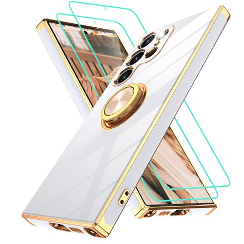 Coque Samsung S23 Ultra antichoc avec anneau rotatif et béquille