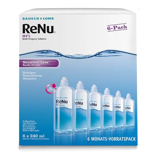 Solution Renu MPS voyage et quotidien : 6 flacons 240ml avec étuis pour lentilles