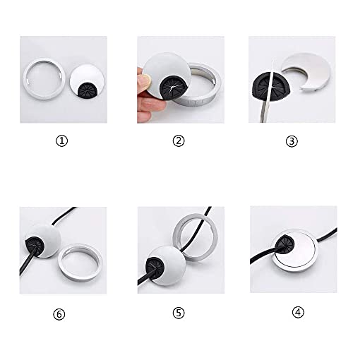 4 Pezzi Passacavo Scrivania, Passacavo Rotondo