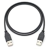 BesCable USB to USB Cable 3ft A Male to A Male Cord USB 2.0 Cable in Black Compatible with Hard Drive Enclosures, DVD Player, Laptop Cooler and More