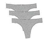 victoria secret london adresse Mittelhohe Taille Victoria\'s Secret Baumwolle Tanga Panties 3er Pack, GRAU, L