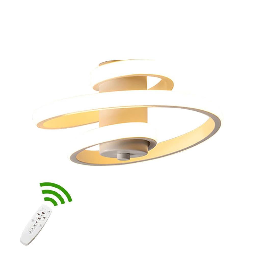 LED Ceiling Lamp Dimmable 3 Rings, Spiral Modern Design Line Ceiling Light, 18W LED Ceiling Lamp Light Ideal for Aisle,corridor,bedroom,hotel,kitchen,stair Lamp on Ceiling.[Energy Class A++] (White)