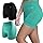 SELENE Kit 2 Shorts Academia Feminino Sem Costura Canelado Fitness Adulto, 1 Preto - 1 Verde, P