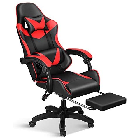 YSSOA Gaming Chair with Footrest and Lumbar Support Cover