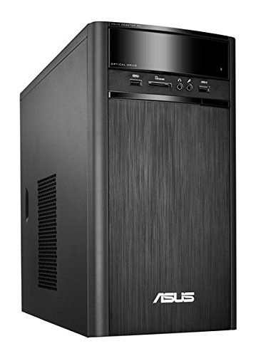 Front panel of ASUS K31AN-IN006D Desktop PC with optical drive and ports