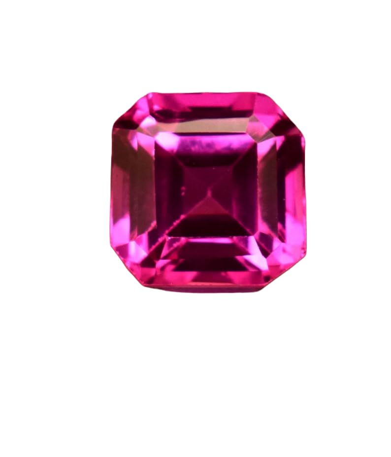 Saphir rose naturel 9x9mm taille émeraude pour création de bijoux DIY