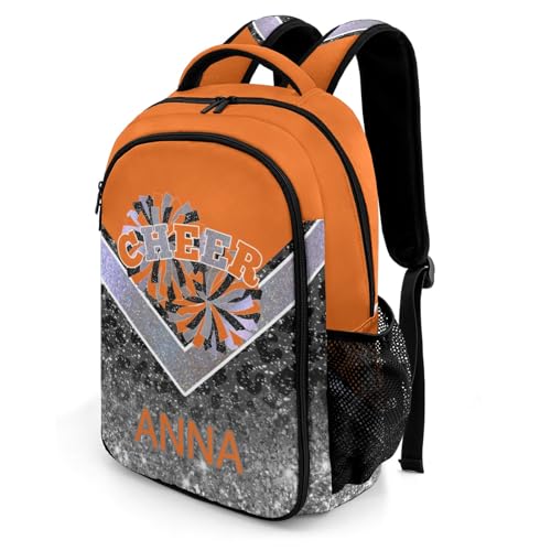 Cheer Cheerleader Waterproof Backpack Casual Daypack Shcoolbag Book Bag for Boys Girls Orange2