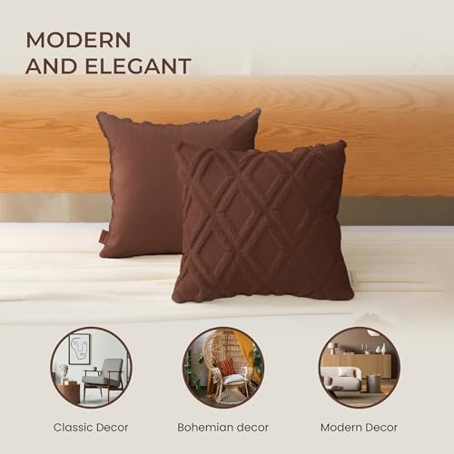 Pagnanno. Set of 2 & 4 Soft Velvet Cushion Covers 45x45cm(18x18 Inches) D8 Throw Pillowcases Square Covers for Chairs,living room,bedroom Invisible Zipper (45x45cm (18x18inch) - Image 3